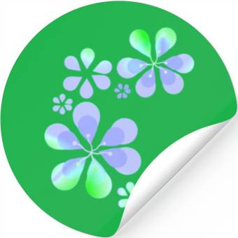 Discover purple flowers pattern shape green Stickers