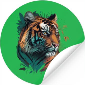 Discover Tiger Face Stickers