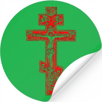 Discover Russian Orthodox Three Bar Cross Classic Stickers