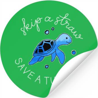 Discover Skip A Straw Save A Turtle Stickers