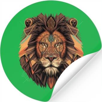 Discover Geometric Lion Head Stickers