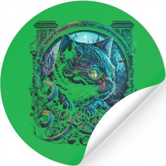 Discover Midnight Kitty Stickers