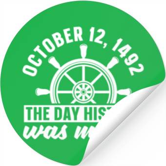 Discover Columbus Day 1492 Sailing Stickers