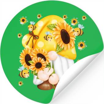 Discover Sunflower Gnome With Bee Stickers