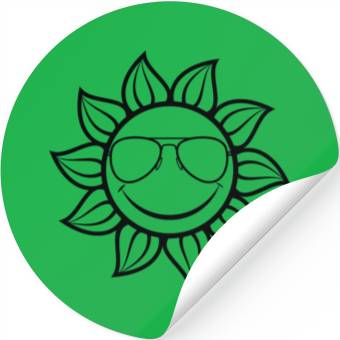 Discover Sunflower with sunglass Funny Stickers design