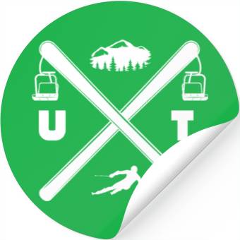 Discover UT Utah Skiing Stickers