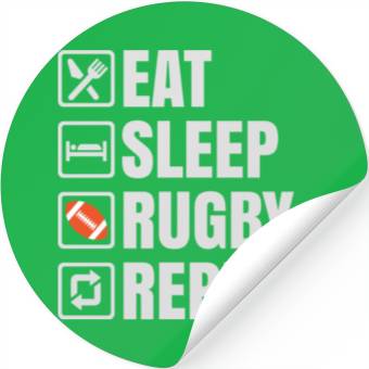 Discover Eat Sleep Rugby Repeat Stickers