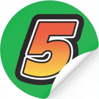 Discover Number Five 5 Gradient Yellow Orange 3 Stroke Stickers