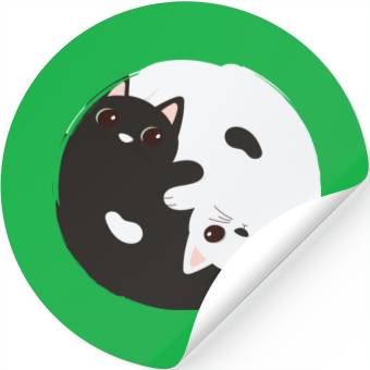 Discover ying yang cat Stickers