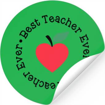 Discover Best Teacher Ever Apple Circle Stickers