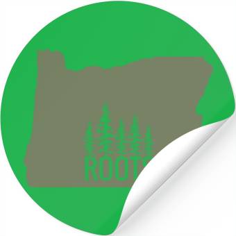 Discover Oregon State Roots Green Stickers