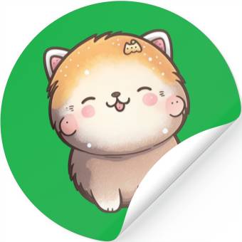 Discover Tiny happy puppy smiling Stickers