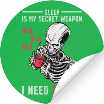 Discover Skeleton Drinking Coffee Medical Student Stickers