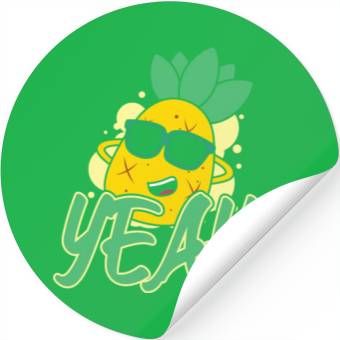 Discover Yeah Relaxed Chill Pineapple Stickers