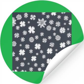 Discover Snowflake pattern on the navy background Stickers
