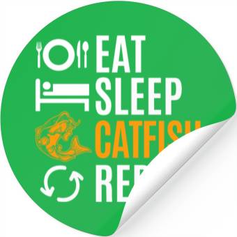 Discover Eat Sleep Catfish Repeat Stickers