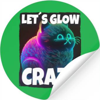 Discover Lets Glow Crazy Cat Kitten Fluffy Cat Stickers
