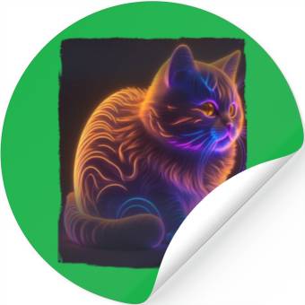 Discover Lets Glow Crazy Cat Kitten Fluffy Cat Stickers