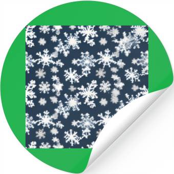Discover Snow pattern on navy blue background Stickers