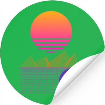 Discover Synthwave Mountain Stickers