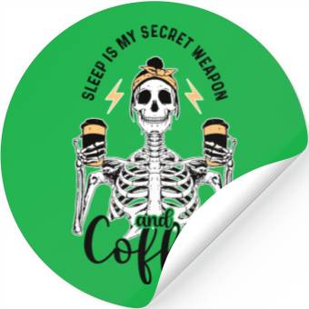Discover Skeleton Drink Tired Mom needs Coffee Stickers