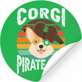 Discover Corgi Pirate Dog Stickers