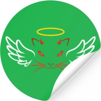 Discover Angel and devil cat Stickers