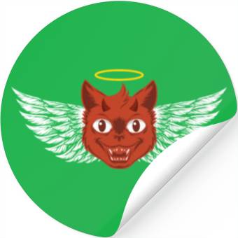 Discover Angel and devil cat Stickers