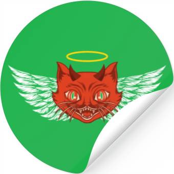 Discover Angel and devil cat Stickers
