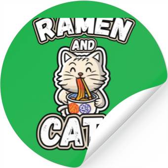 Discover Ramen and cats Stickers