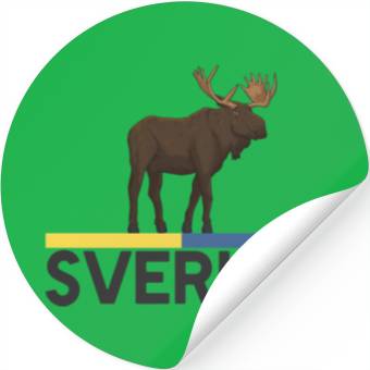 Discover Sweden Flag Sverige Moose Stickers