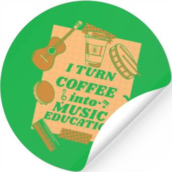 Discover Music Teacher Coffee Stickers