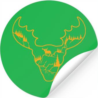 Discover moose head Stickers