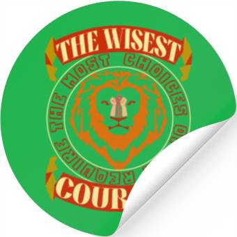 Discover wisdom lion typography Stickers design