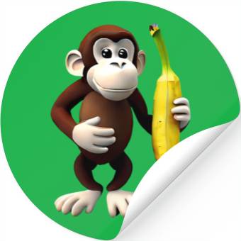 Discover Banana monkey Stickers