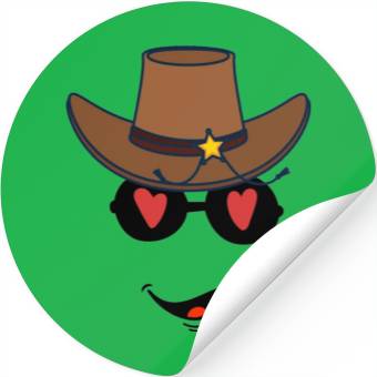 Discover FUNNY COWBOY FACE Stickers
