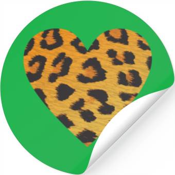 Discover Heart Leopard Print Stickers