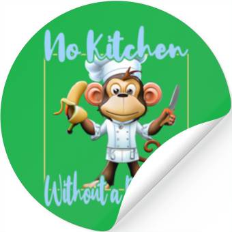 Discover Banana Vibes kitchen monkey Stickers