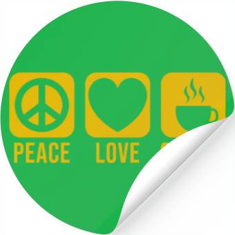 Discover Peace love coffee Stickers
