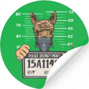 Discover Llama Mug Shot Stickers