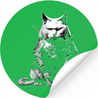 Discover cool samurai cat Stickers