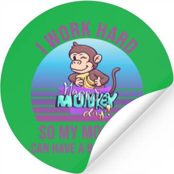 Discover working monkey monkeys office saying Stickers