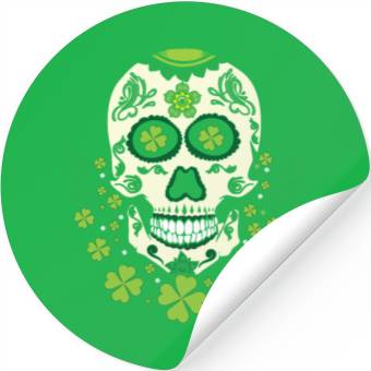 Discover Sugar Bone Skeleton Shamrock Saint Patrick Day Stickers