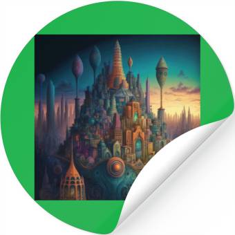 Discover Psychedelic City 3 Stickers