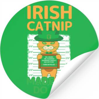 Discover Angry Funny Cat Happy Saint Patrick Day Stickers