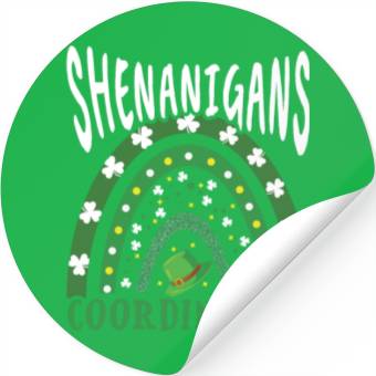 Discover Shenanigans Coordinator Shamrock Saint Patricks Stickers