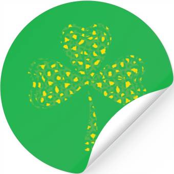 Discover Pattern Leopard Shamrock Luck Saint Patrick Day Stickers