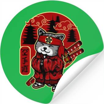 Discover Samurai Cat Stickers
