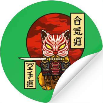 Discover Samurai Cat Stickers