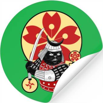 Discover Samurai Cat Stickers